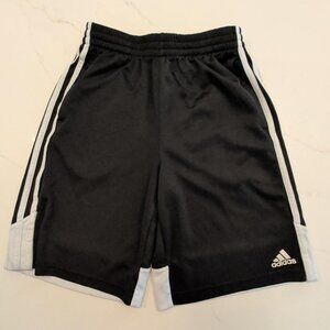Adidas Sz L Shorts Boys Black White Athletic Training Comfort Youth Kids 14 / 16